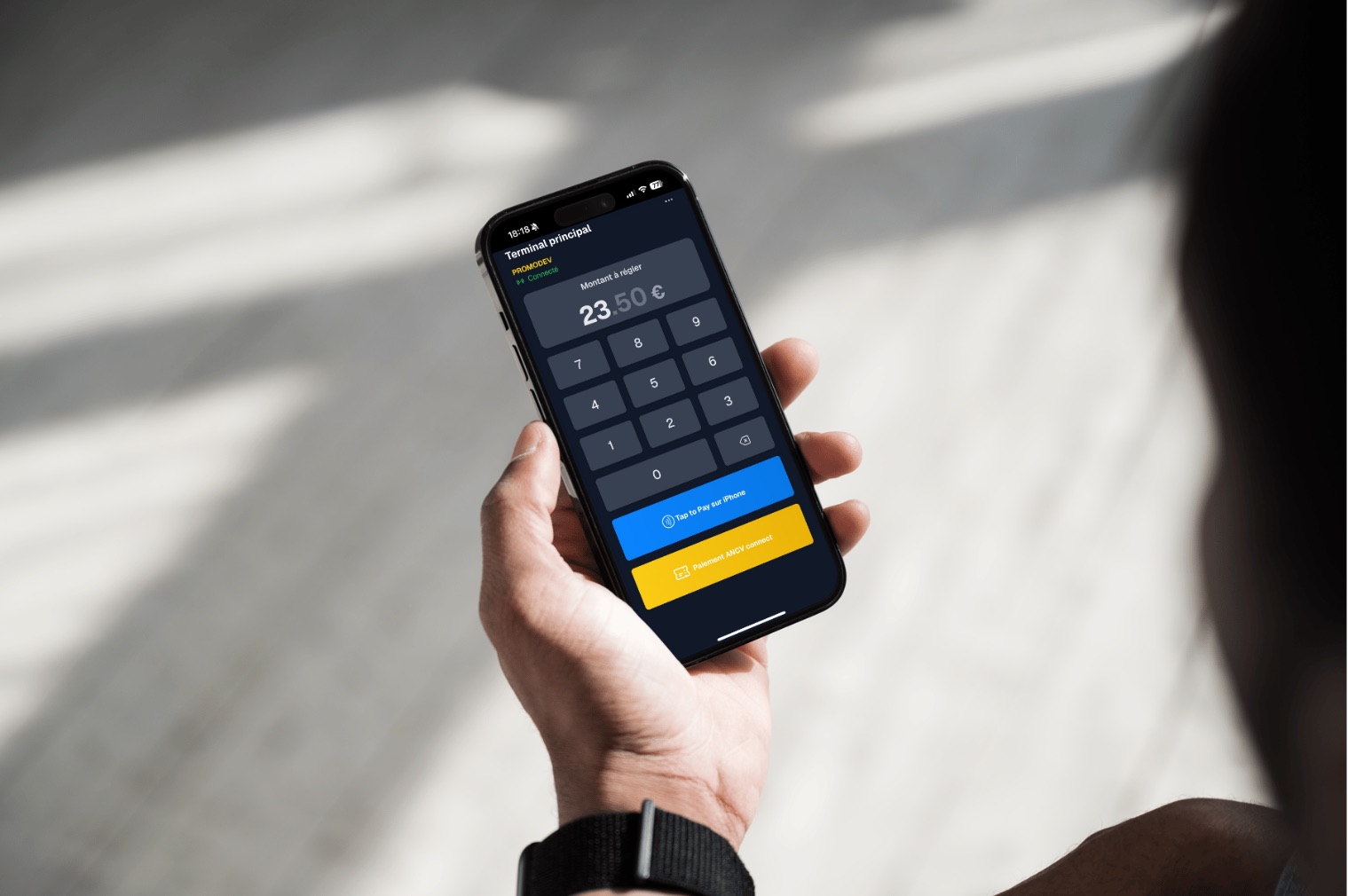 Le terminal de paiement ClapClap sur iPhone : carte bancaire et ANCV Connect